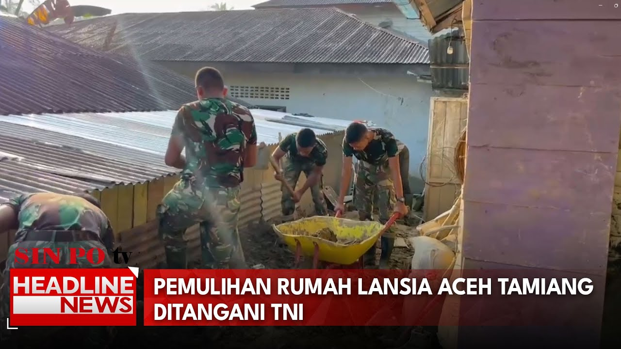 Pemulihan Rumah Lansia Aceh Tamiang Ditangani TNI