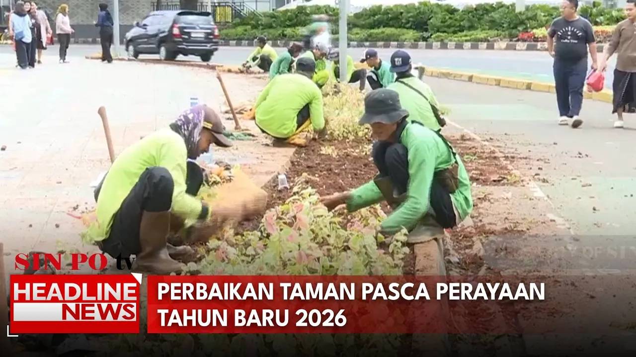 Perbaikan Taman Pasca Perayaan Tahun Baru 2026