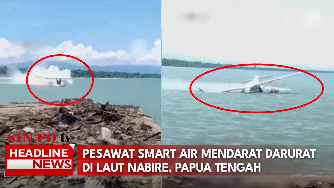 Pesawat Smart Air Mendarat Darurat di Laut Nabire, Papua Tengah