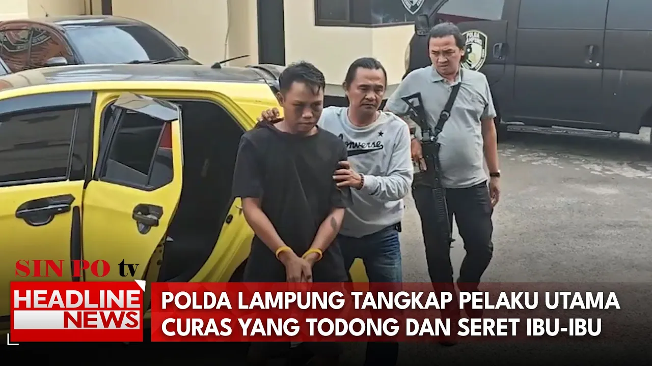 Polda Lampung Tangkap Pelaku Utama Curas Yang Todong Dan Seret Ibu-Ibu Hingga Luka