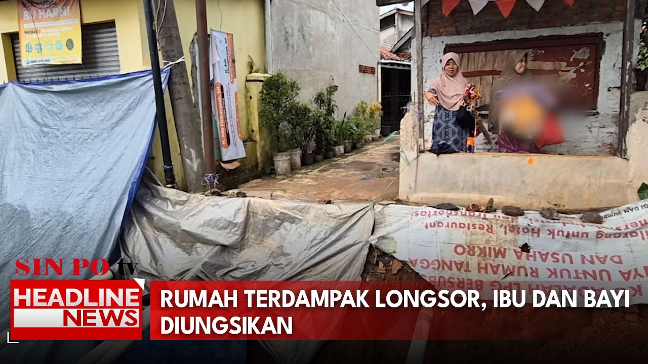 Rumah Terdampak Longsor, Ibu Dan Bayi Diungsikan