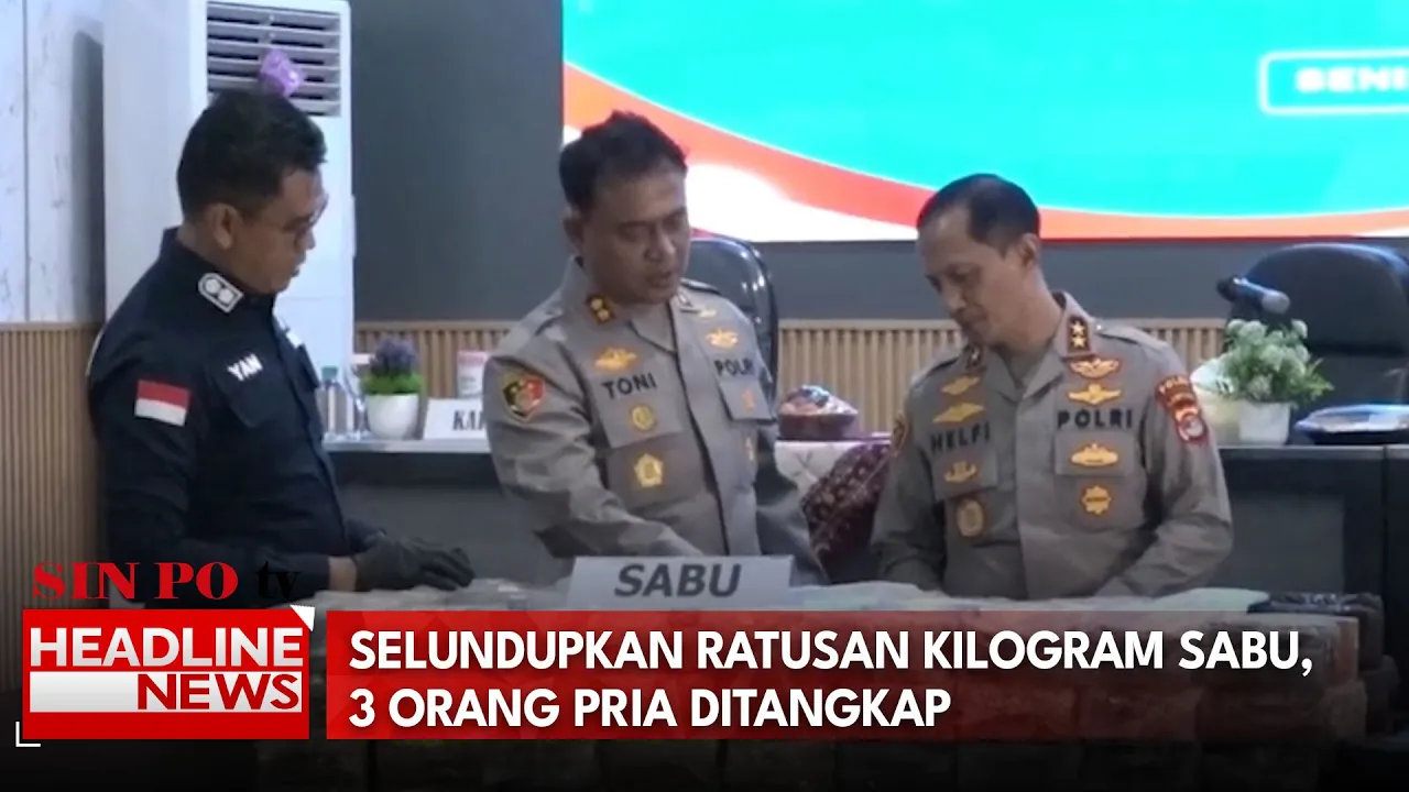 Selundupkan Ratusan Kilogram Sabu, 3 Orang Pria Ditangkap