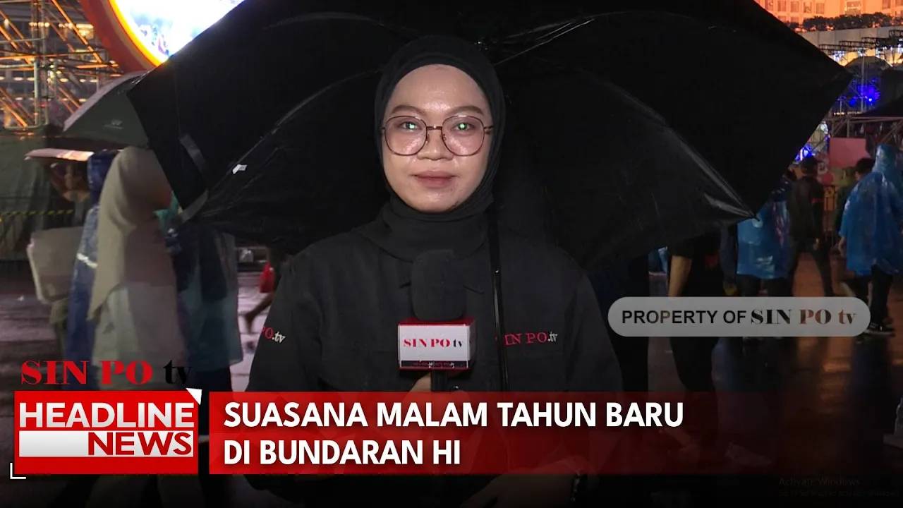 Suasana Malam Tahun Baru Di Bundaran HI
