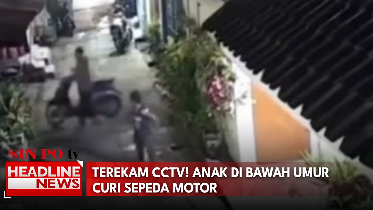 Terekam CCTV! Anak Di Bawah Umur Curi Sepeda Motor