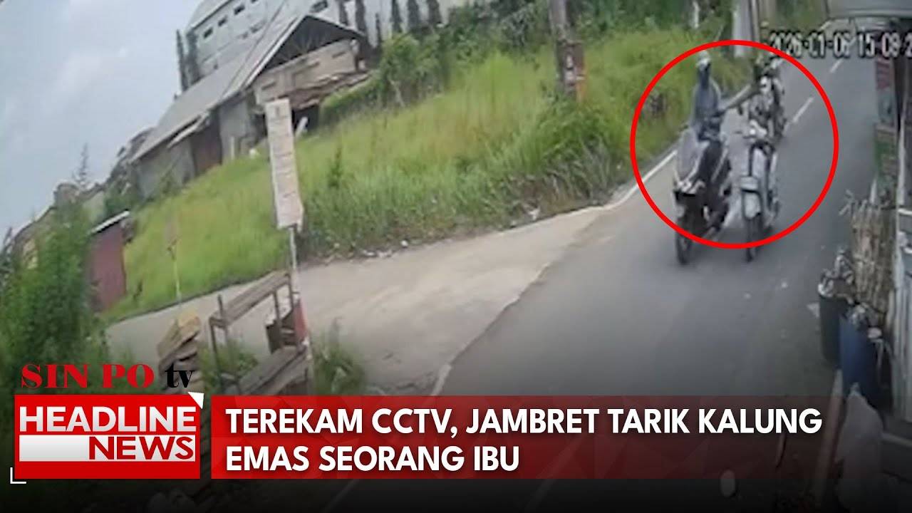 Terekam CCTV, Jambret Tarik Kalung Emas Seorang Ibu