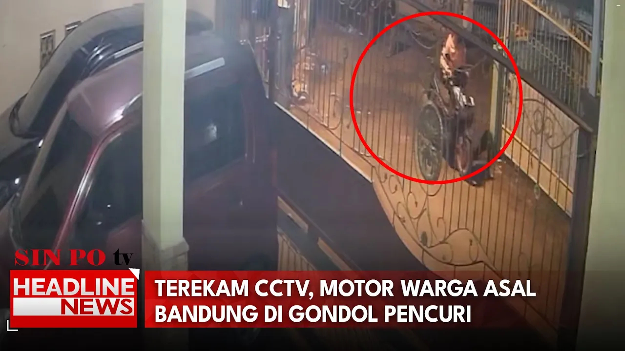 Terekam CCTV, Motor Warga Asal Bandung Di Gondol Pencuri