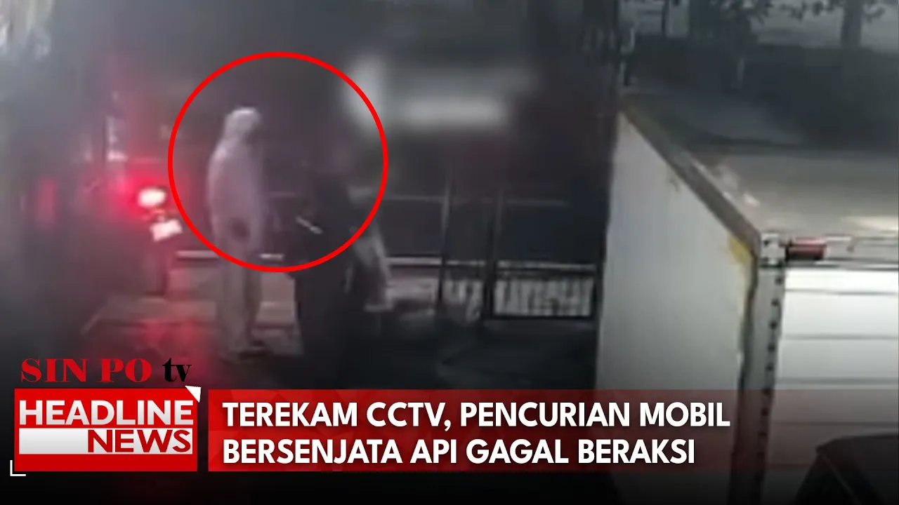 Terekam CCTV, Pencurian Mobil Bersenjata Api Gagal Beraksi