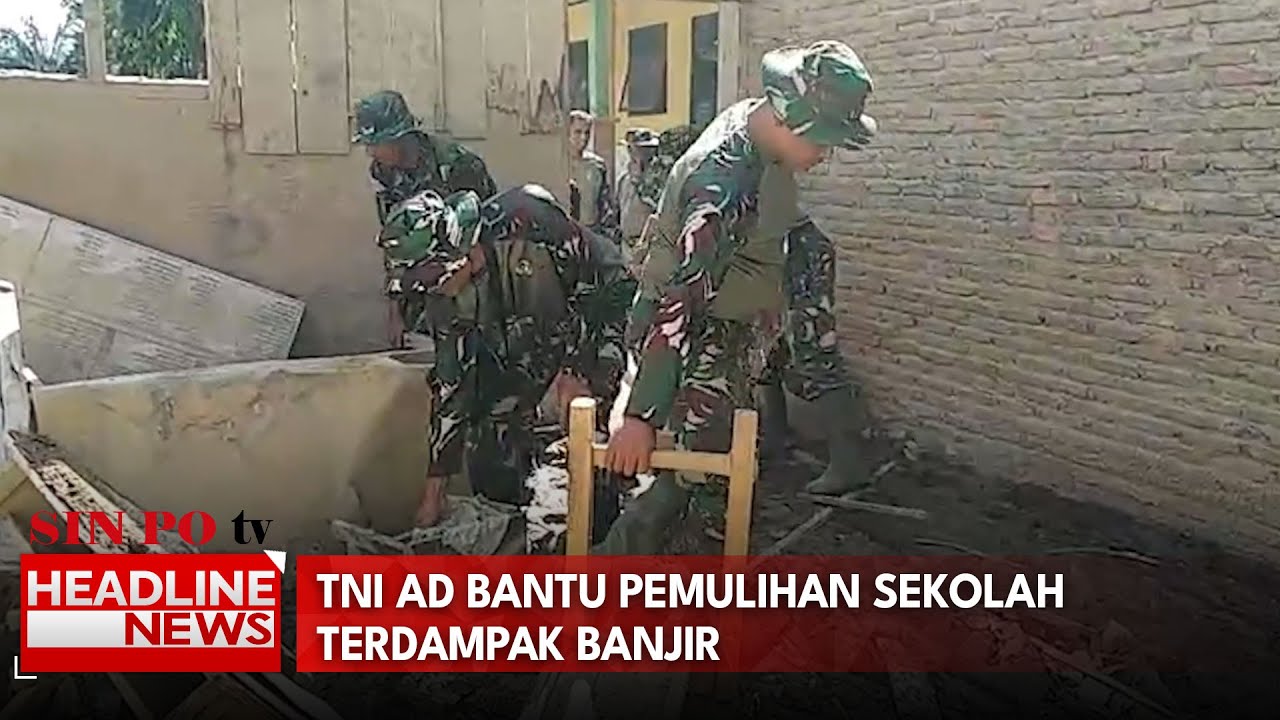 TNI AD Bantu Pemulihan Sekolah Terdampak Banjir