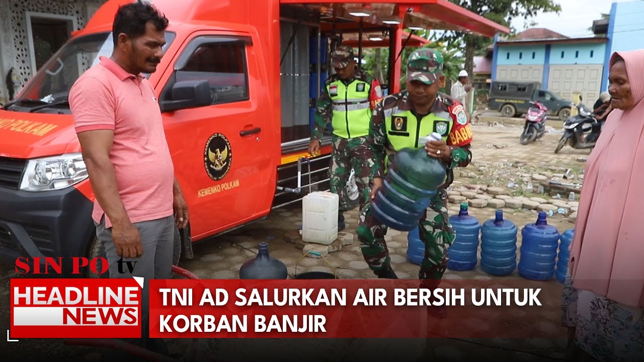 TNI AD Salurkan Air Bersih Untuk Korban Banjir