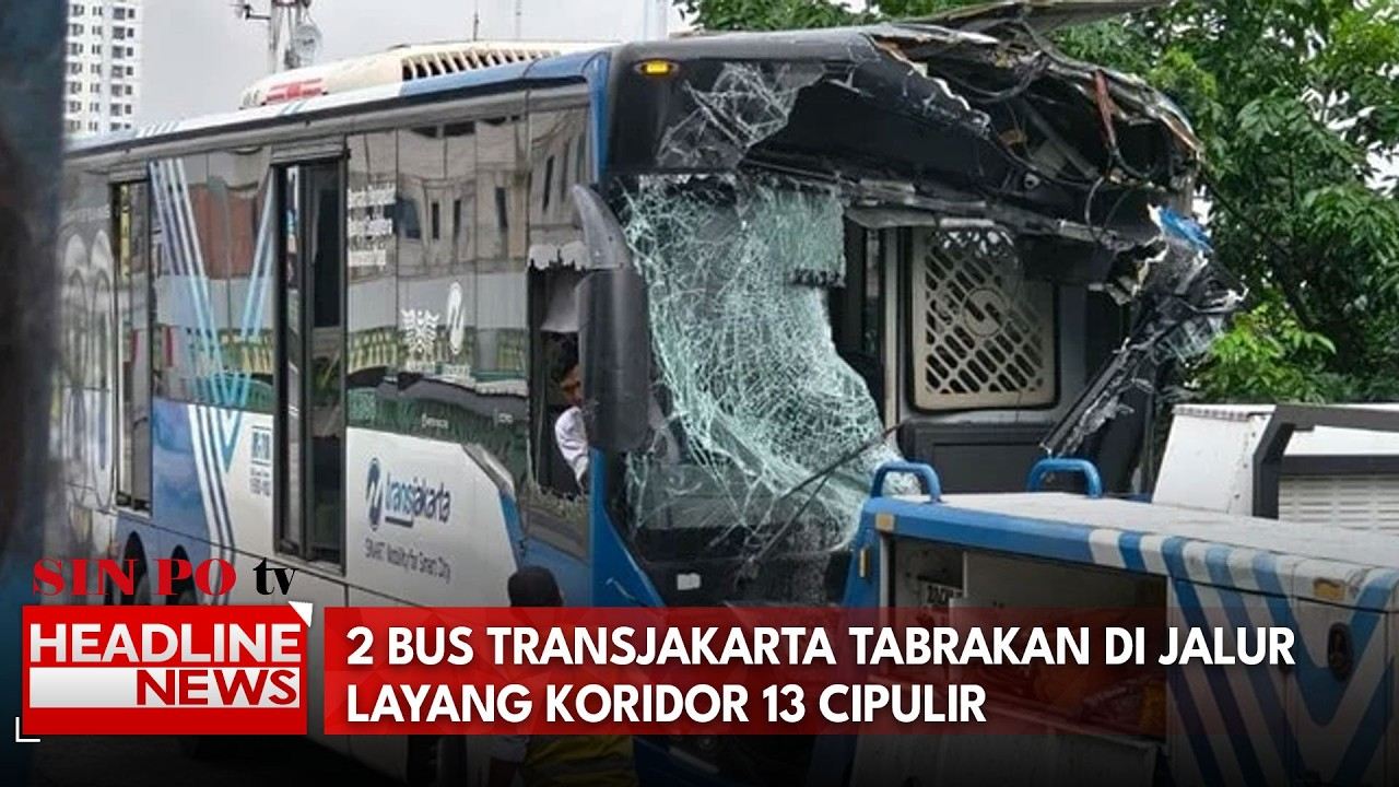 2 Bus Transjakarta Tabrakan di Jalur Layang Koridor 13 Cipulir