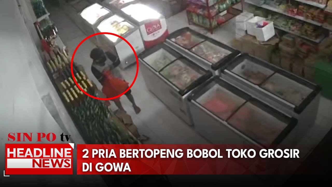 2 Pria Bertopeng Bobol Toko Grosir Di Gowa