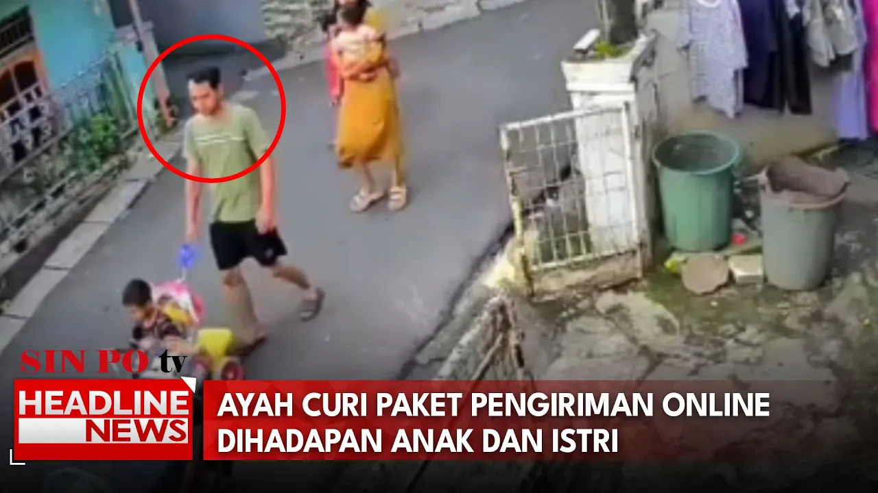 Ayah Curi Paket Pengiriman Online Dihadapan Anak Dan Istri