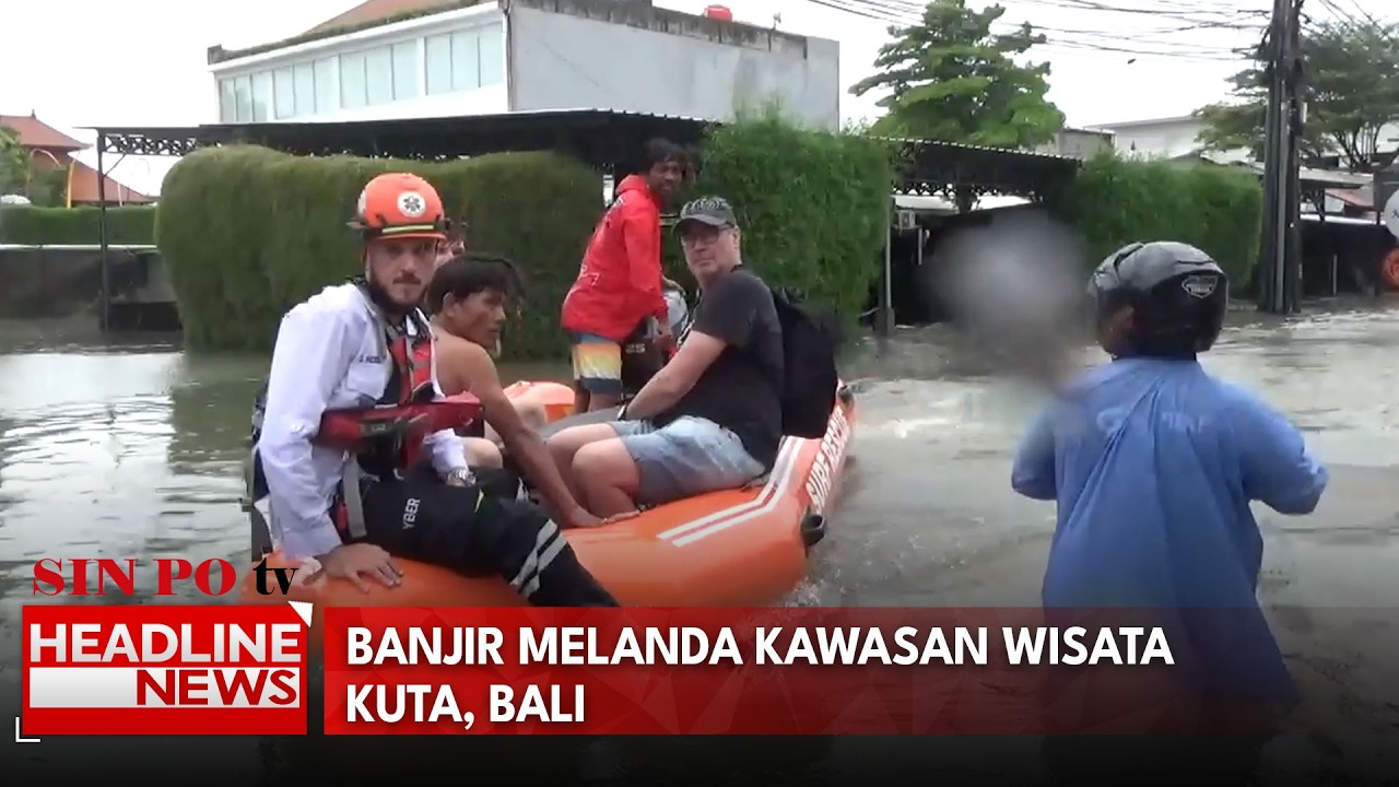 Banjir Di Kawasan Wisata Kuta & Legian, Ratusan Wisatawan Mancanegara Dievakuasi