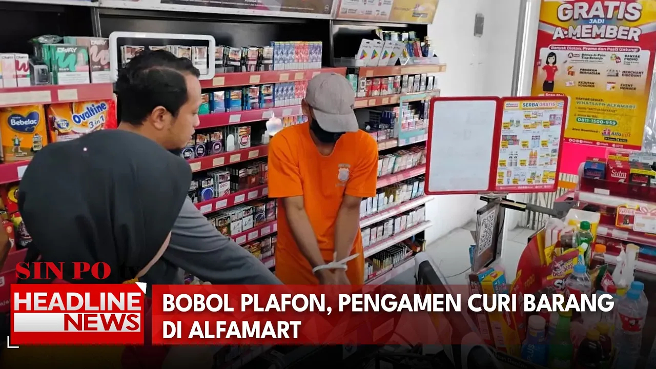 Bobol Plafon, Pengamen Curi Barang Di Alfamart