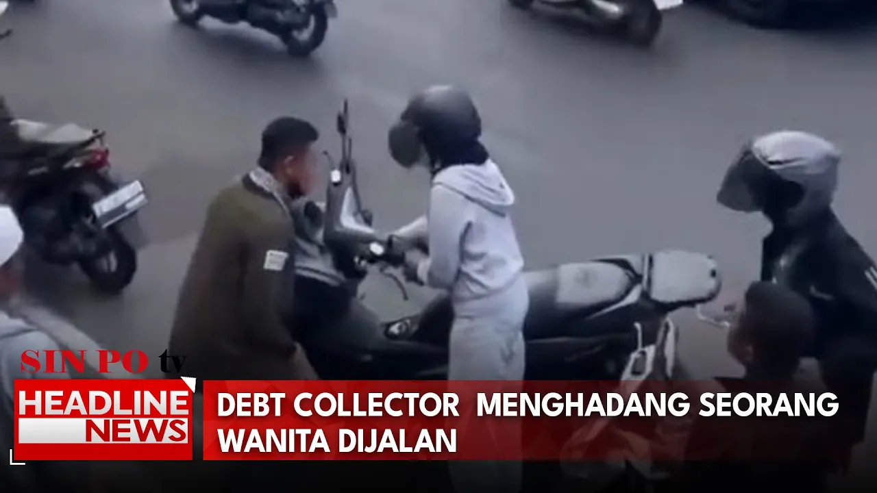 Debt Collector  Menghadang Seorang Wanita Dijalan Mencoba Merampas Motor