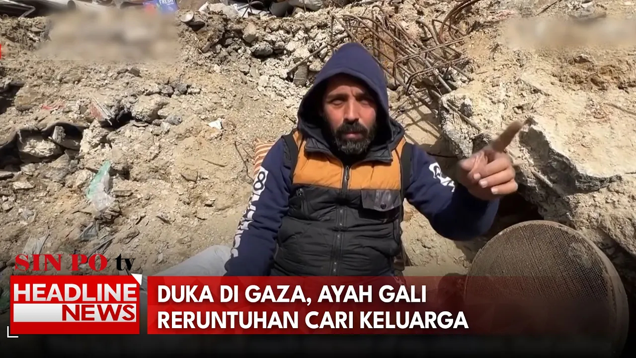 Duka Di Gaza, Ayah Gali Reruntuhan Cari Keluarga