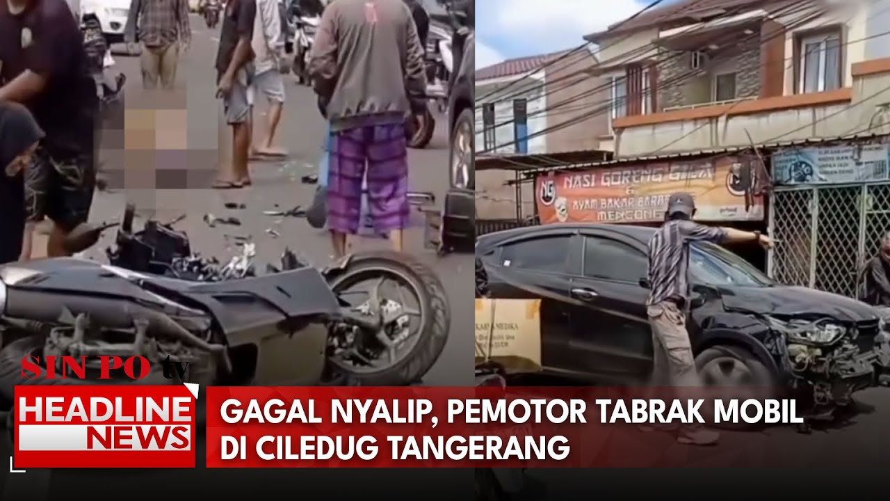 Gagal Nyalip, Pemotor Tabrak Mobil Di Ciledug Tangerang