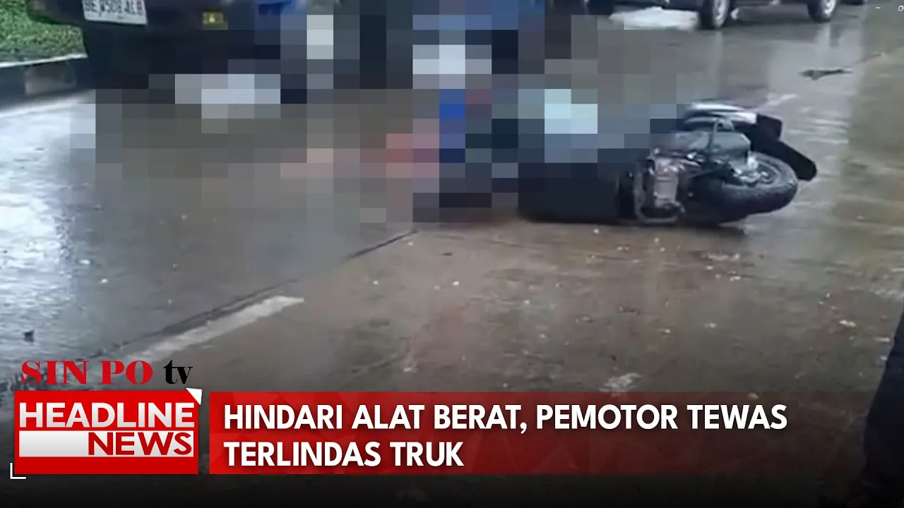 Hindari Alat Berat, Pemotor Tewas Terlindas Truk
