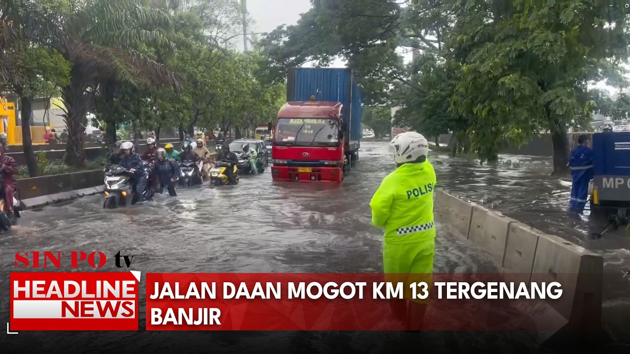 Hujan Semalam Jalan Daan Mogot KM 13 Tergenang Banjir, Puluhan Motor Mati Mesin