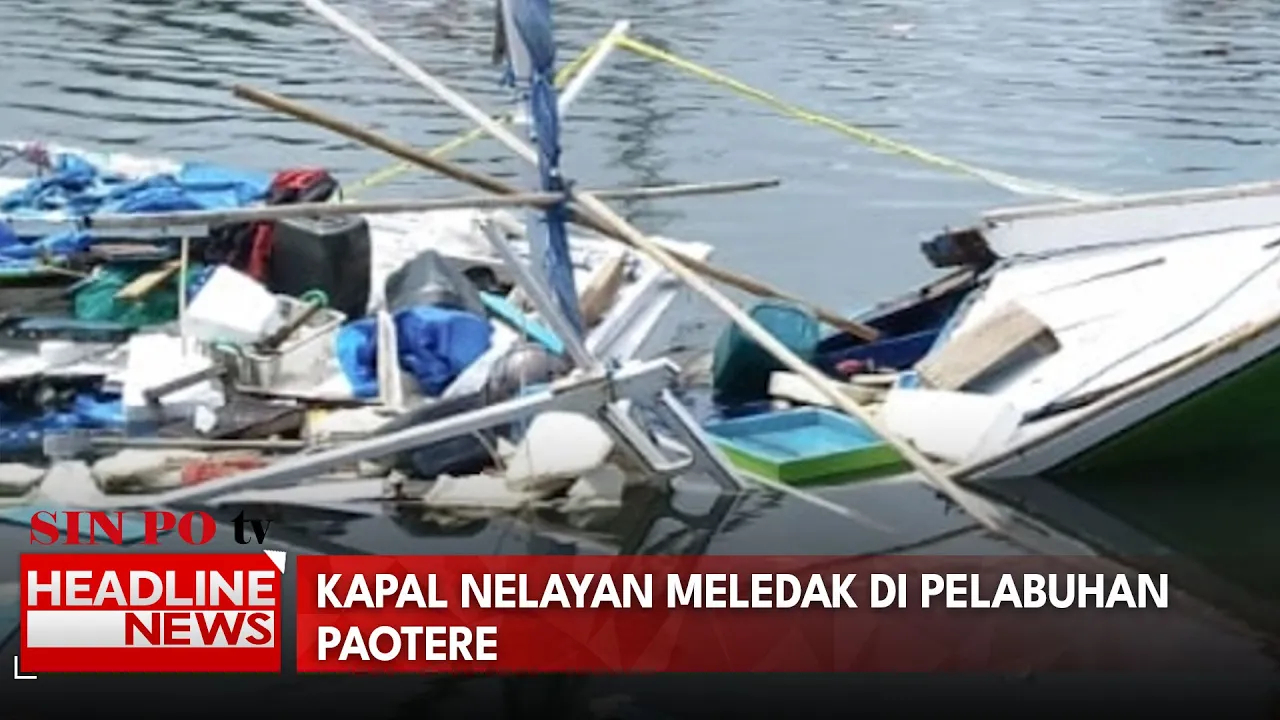 Kapal Nelayan Meledak Di Pelabuhan Paotere