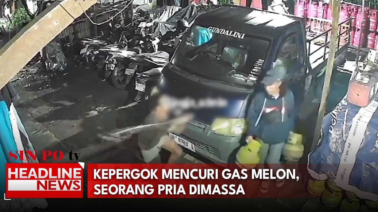 Kepergok Mencuri Gas Melon, Seorang Pria Dimassa