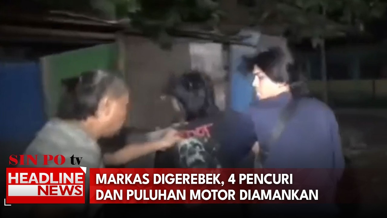 Markas Digerebek, 4 Pencuri Dan Puluhan Motor Diamankan