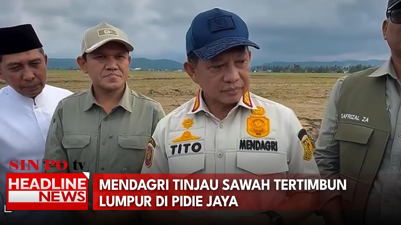 Mendagri Tinjau Sawah Tertimbun Lumpur Di Pidie Jaya