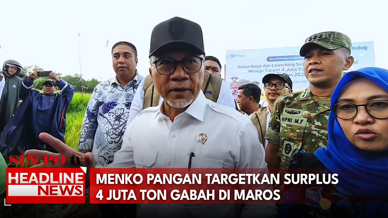 Menko Pangan Targetkan Surplus 4 Juta Ton Gabah Di Maros