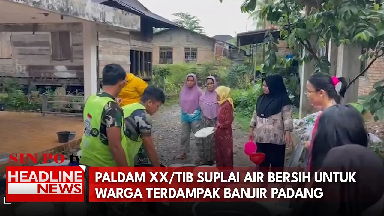 Paldam XX/TIB Suplai Air Bersih Untuk Warga Terdampak Banjir Padang