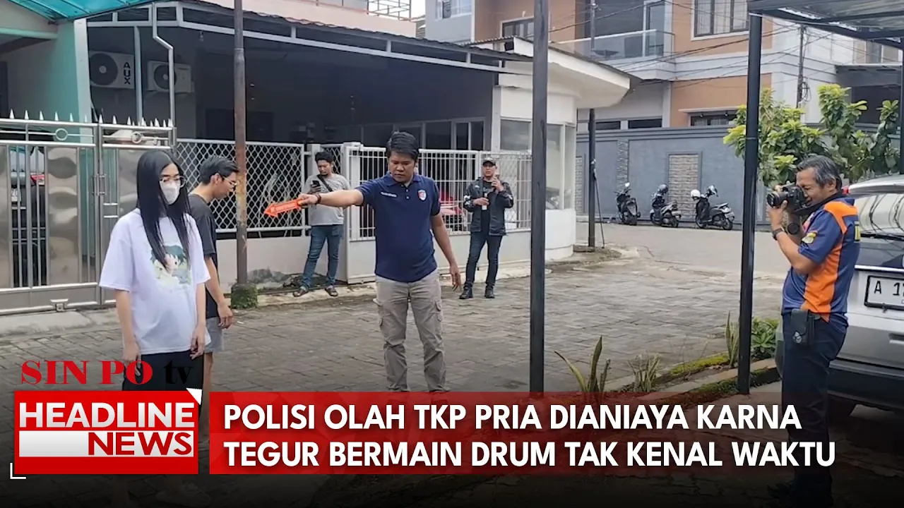 Polisi Olah TKP Pria Dianiaya Karna Tegur Bermain Drum Tak Kenal Waktu