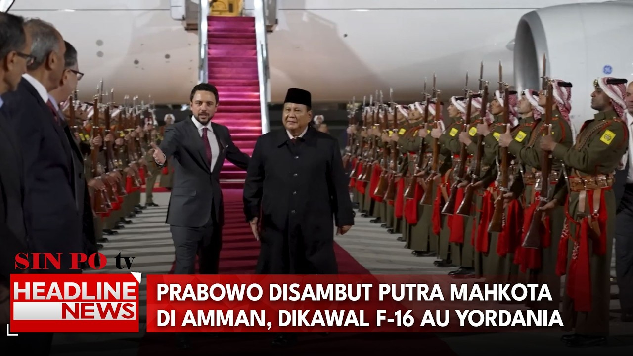 Prabowo Disambut Putra Mahkota Di Amman, Dikawal F-16 AU Yordania