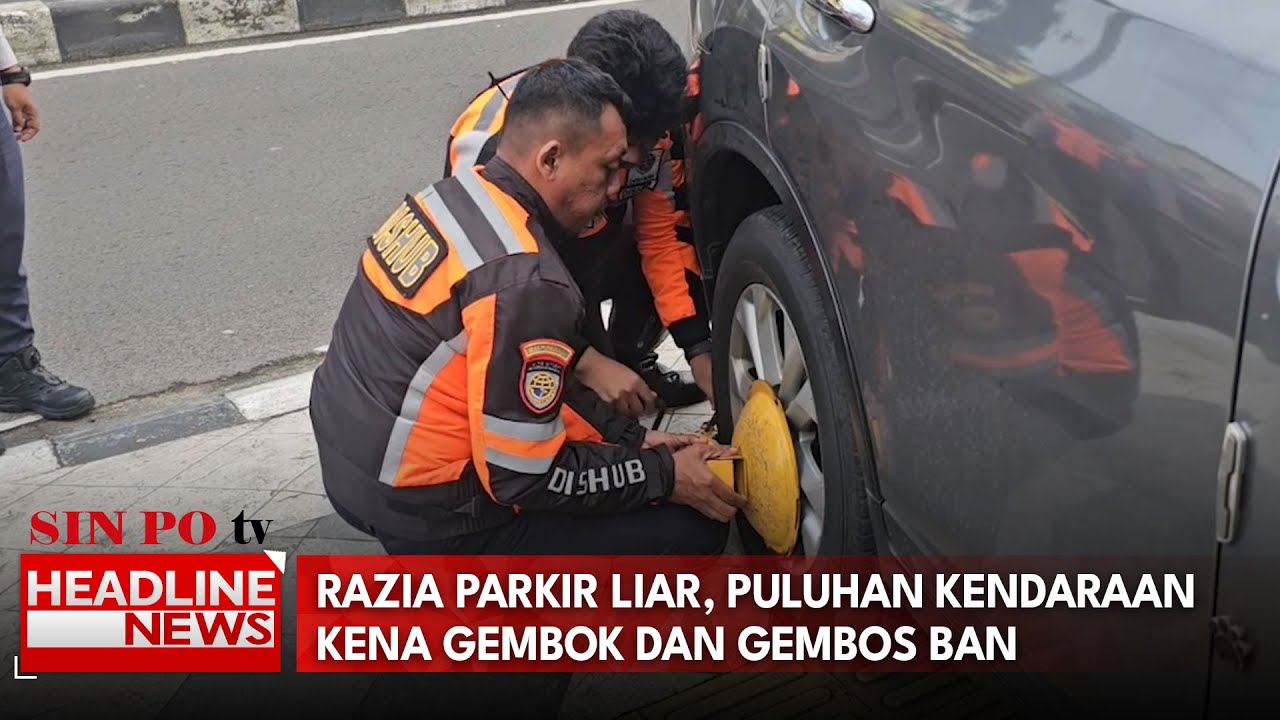 Razia Parkir Liar, Puluhan Kendaraan Kena Gembok Dan Gembos Ban