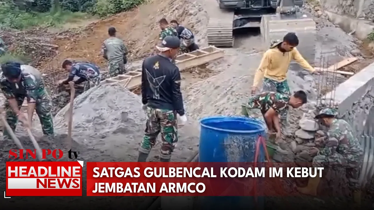 Satgas Gulbencal Kodam IM Kebut Jembatan Armco Di Bener Meriah