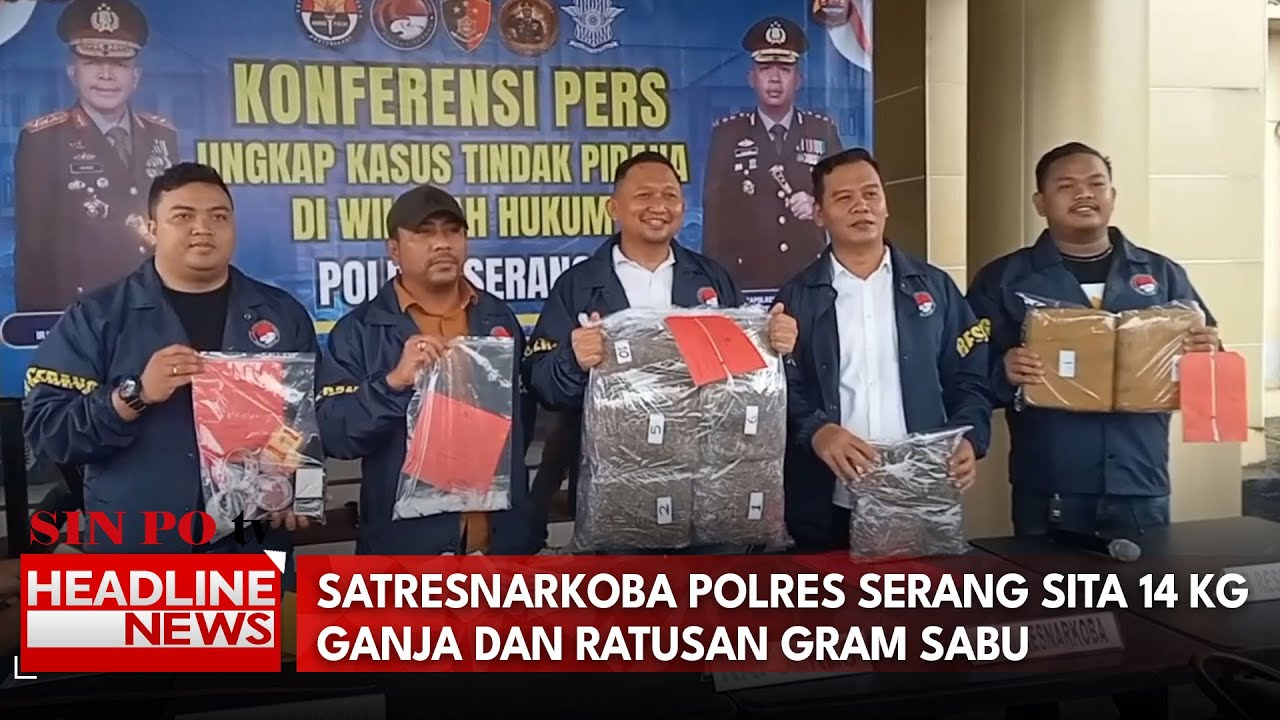 Satresnarkoba Polres Serang Sita 14 Kg Ganja Dan Ratusan Gram Sabu