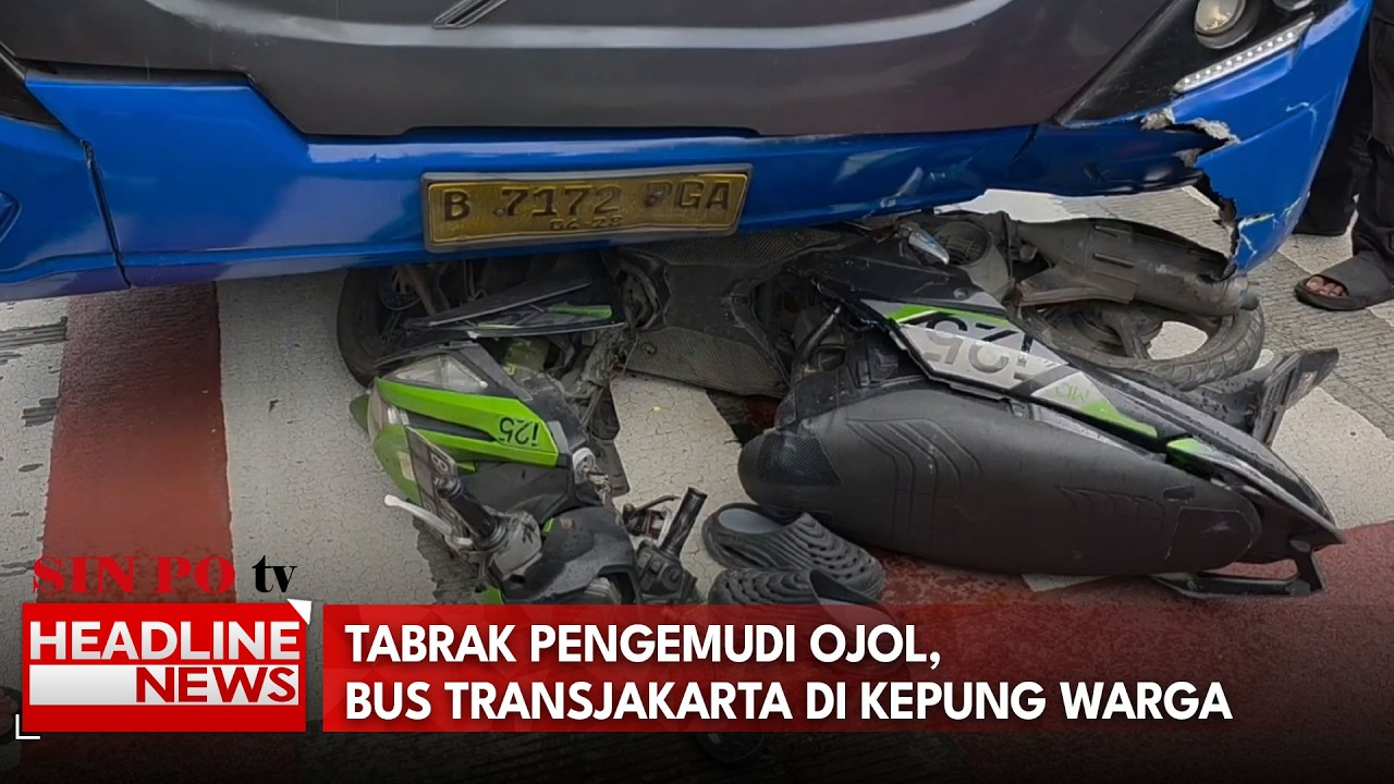 Tabrak Pengemudi Ojol, Bus Transjakarta Di Kepung Warga