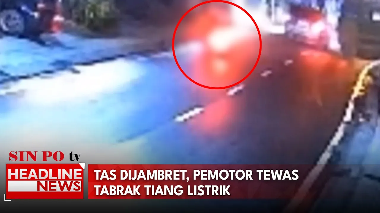 Tas Dijambret, Pemotor Tewas Tabrak Tiang Listrik