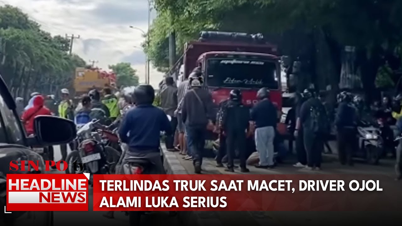 Terlindas Truk Saat Macet, Driver Ojol Alami Luka Serius