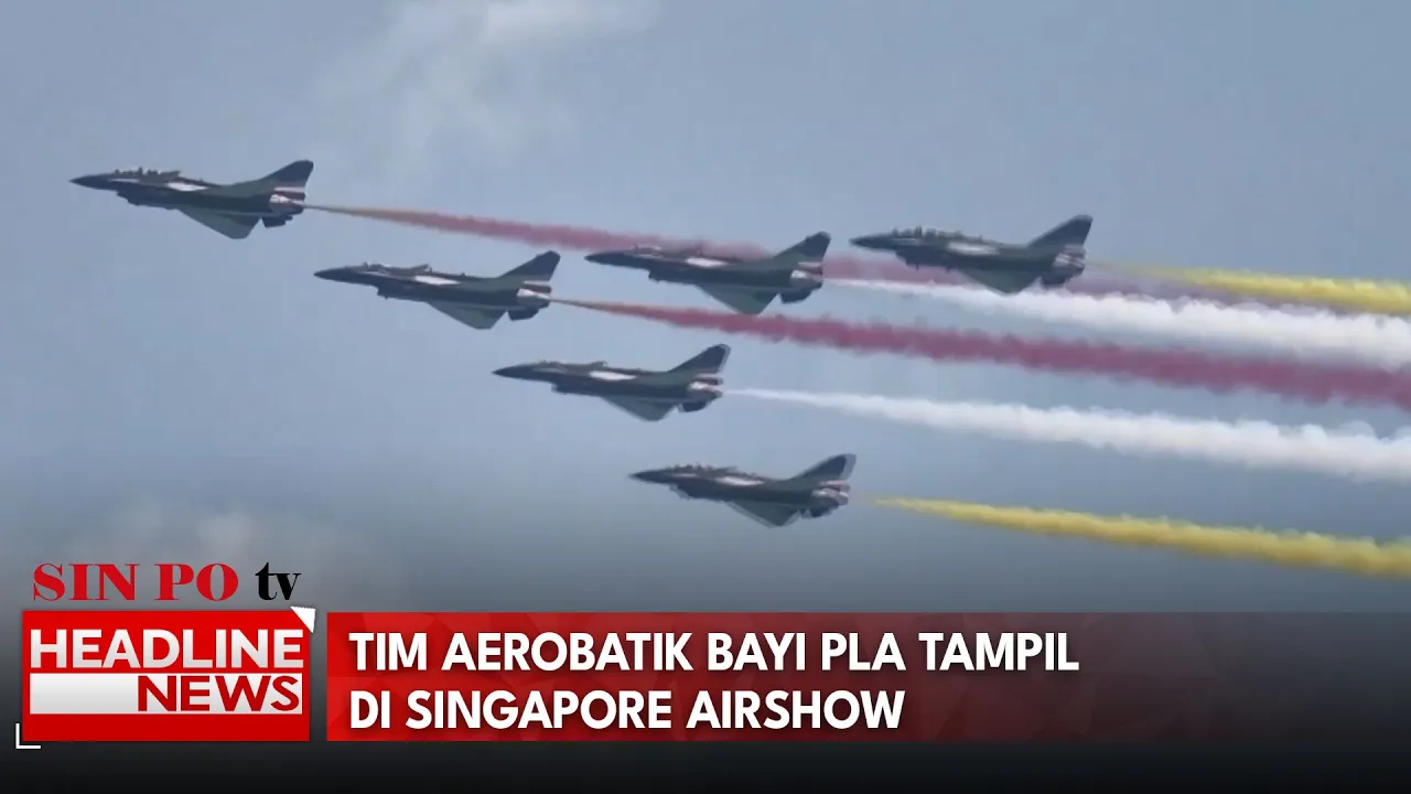 Tim Aerobatik Bayi PLA Tampil Di Singapore Airshow