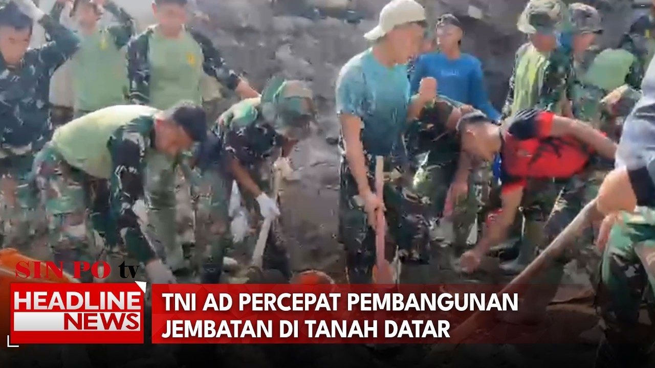 TNI AD Percepat Pembangunan Jembatan Di Tanah Datar