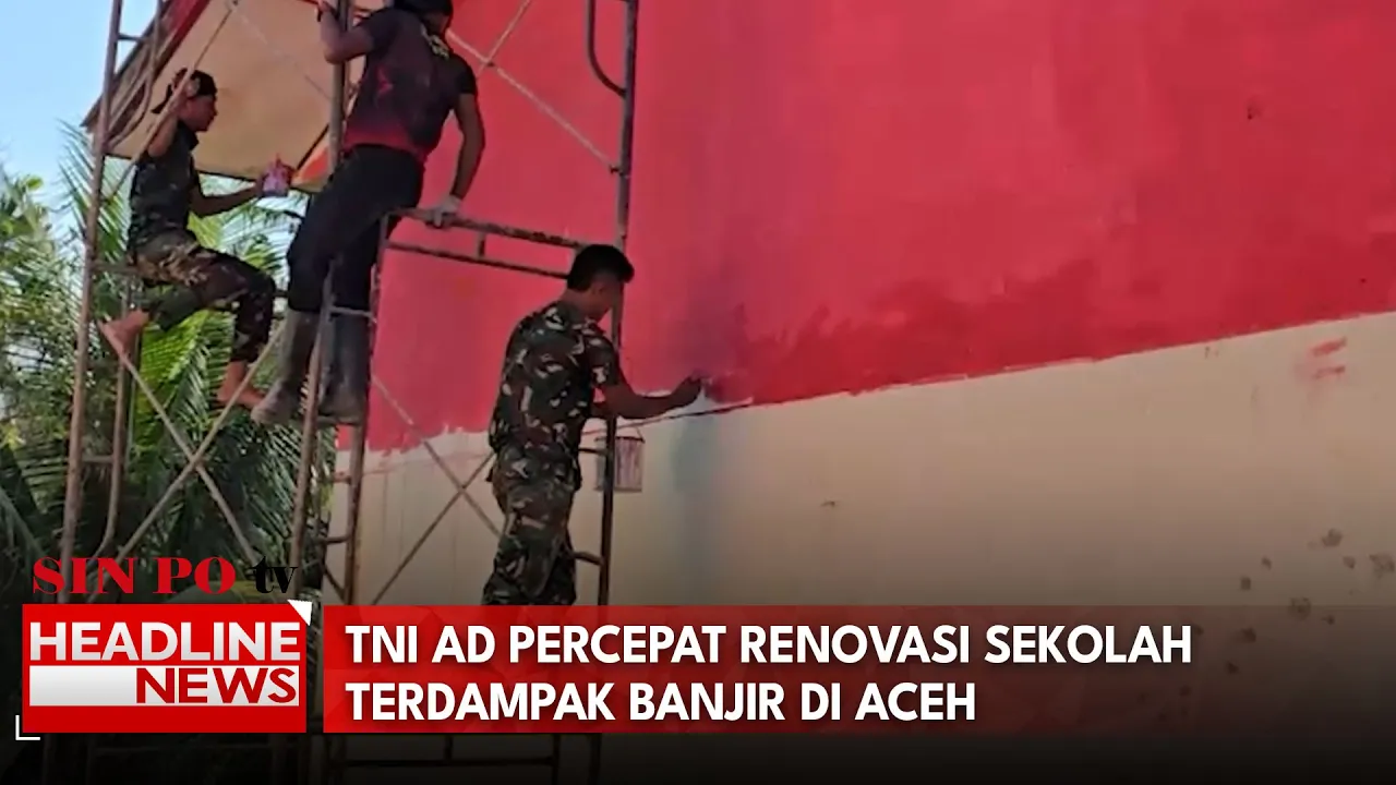 TNI AD Percepat Renovasi Sekolah Terdampak Banjir Di Aceh