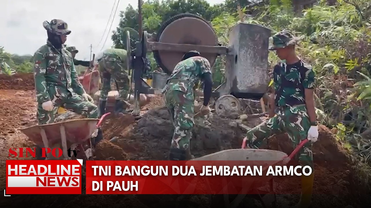 TNI Bangun 2 Jembatan Armco Di Pauh