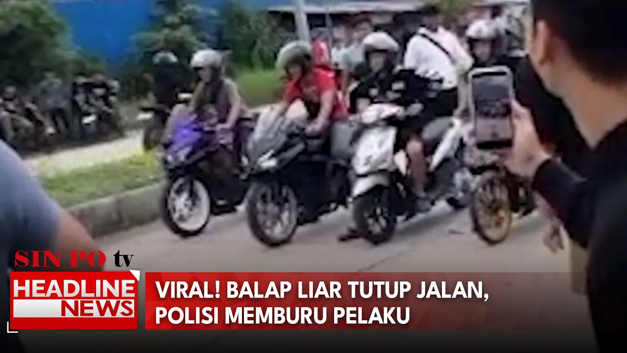 Viral! Balap Liar Tutup Jalan, Polisi Memburu Pelaku