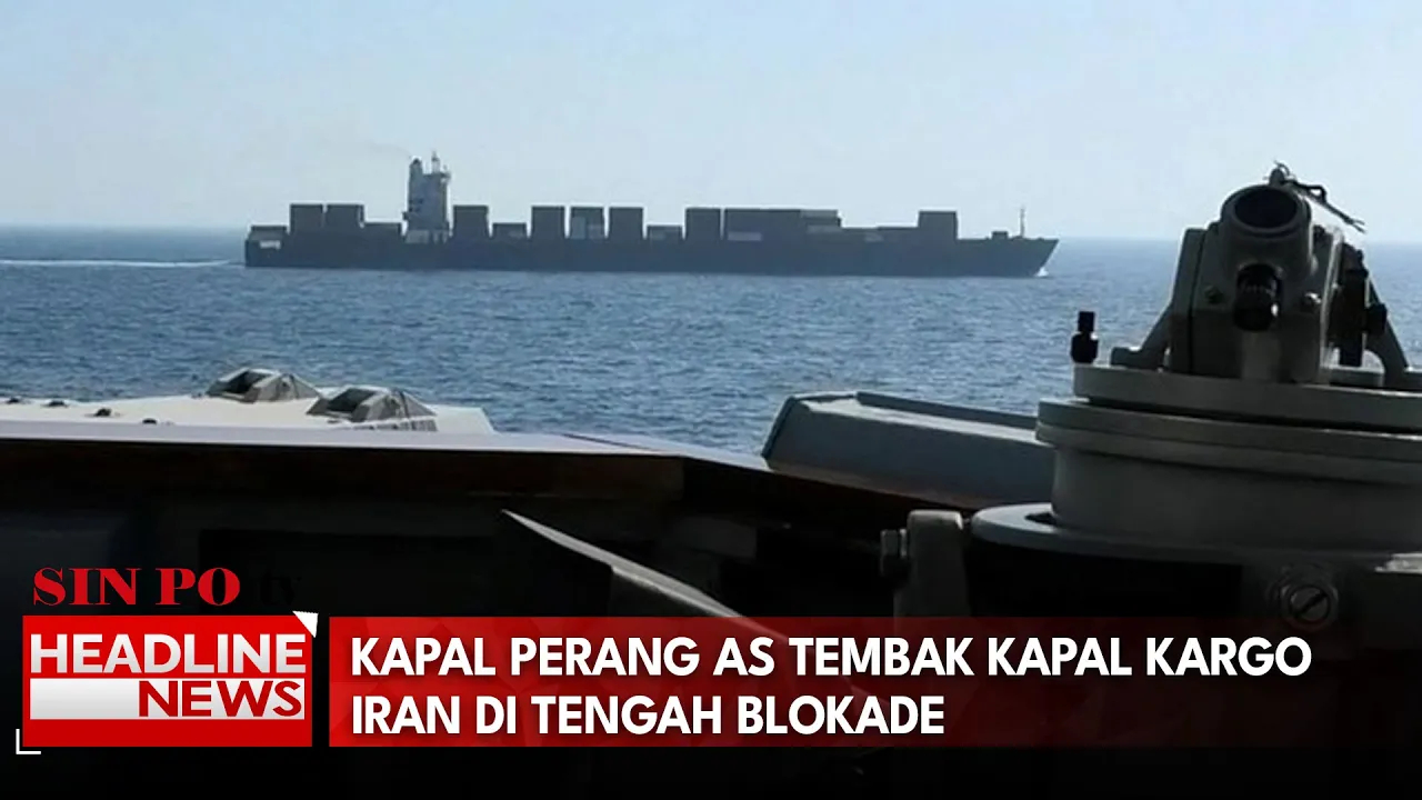 Kapal Perang AS Tembak Kapal Kargo Iran Di Tengah Blokade