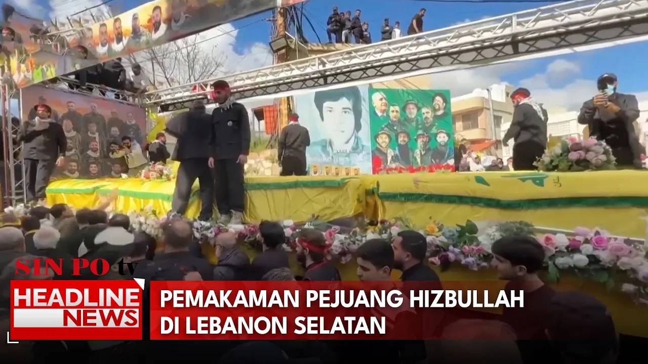 Ribuan Warga Lebanon Mengantar Jenazah Pejuang Hizbullah Ke Pemakaman