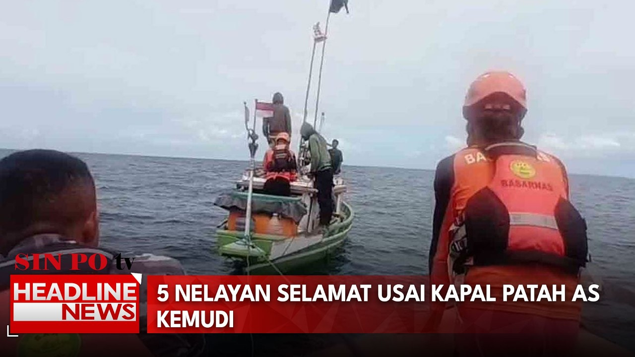 5 Nelayan Selamat Usai Kapal Patah AS Kemudi