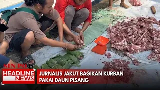 Jurnalis Jakut Bagikan Kurban Pakai Daun Pisang