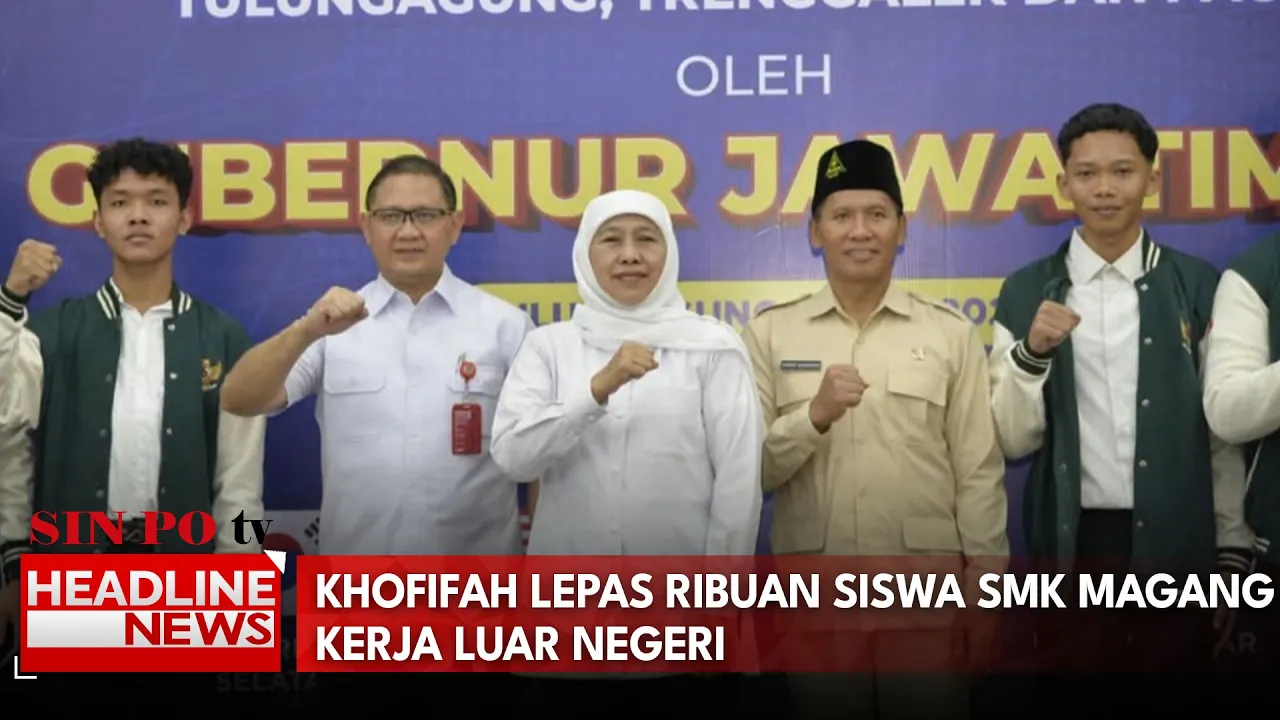 Khofifah Lepas Ribuan Siswa Smk Magang Kerja Luar Negeri