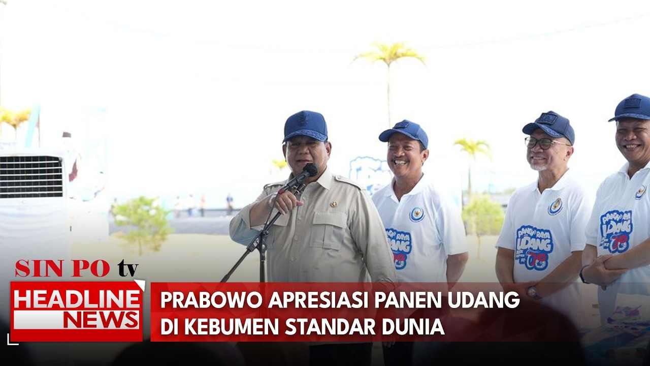Prabowo Apresiasi Panen Udang Di Kebumen Standar Dunia