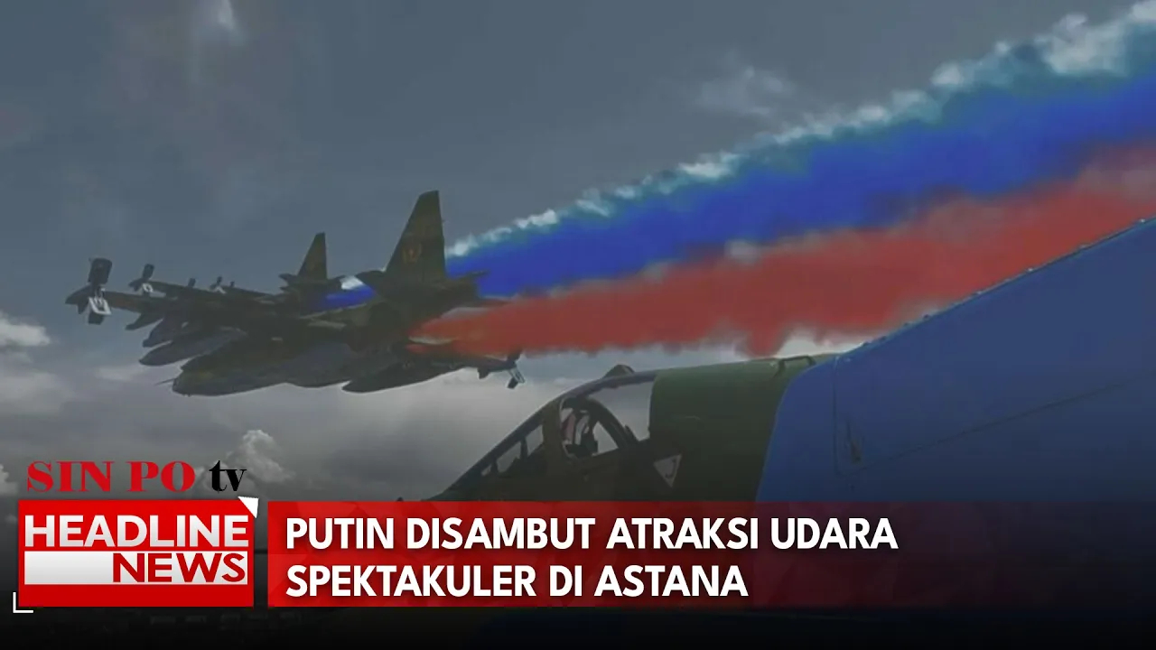 Putin Disambut Atraksi Udara Spektakuler Di Astana