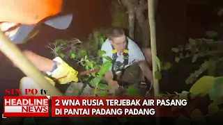 2 WNA Rusia Terjebak Air Pasang Di Pantai Padang Padang
